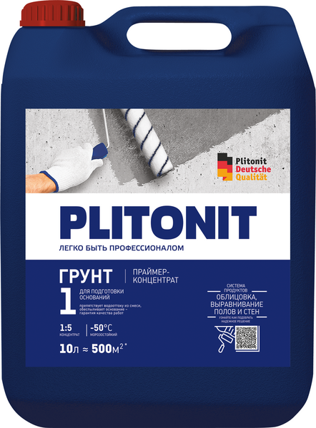 PLITONIT Грунт 1 праймер-концентрат на акриловой основе (10л)