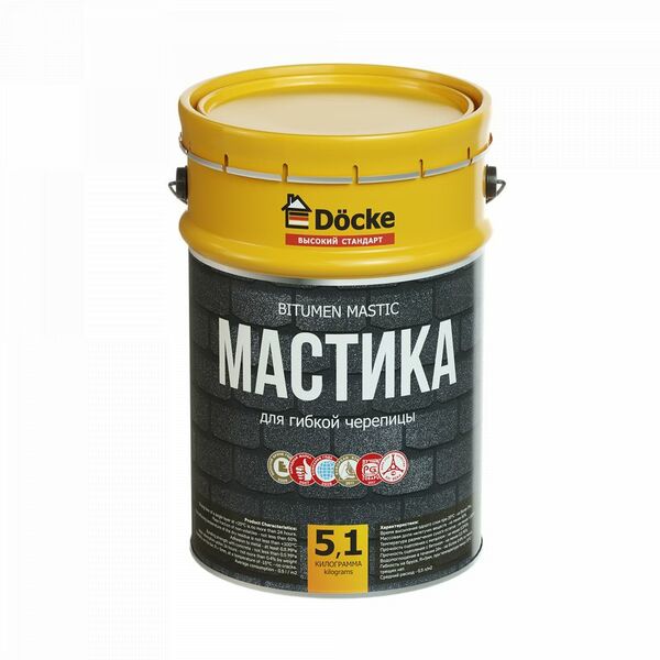 Мастика для гибкой черепицы 5,1 кг (5 л) DOCKE