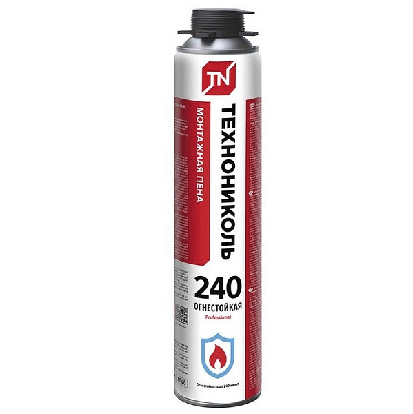 Пена монтажная Технониколь 240 Professional огнестойкая 950 г Пена монтажная Технониколь 240 Professional огнестойкая 950 г